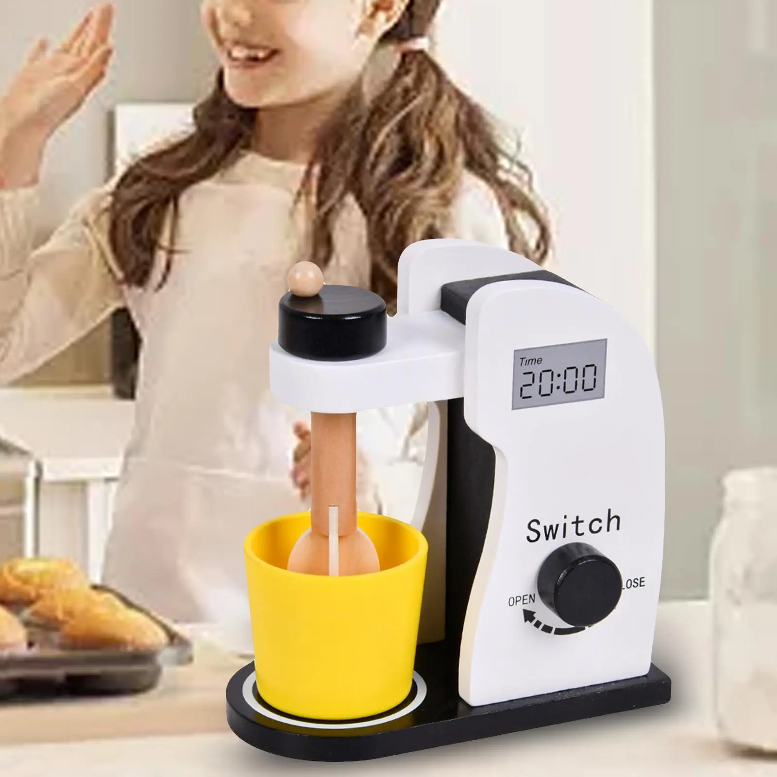 

Wooden Kitchen Toys Cooking Simulation Mixer Toy for Kids Birthday Gift