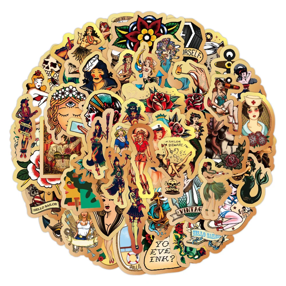 

10/50pcs Sailor Jerry Stickers For Kids Toy Decal Suitcase Skateboard Wall Car Laptop Bicycle Motorcycle On Notebook Stickers