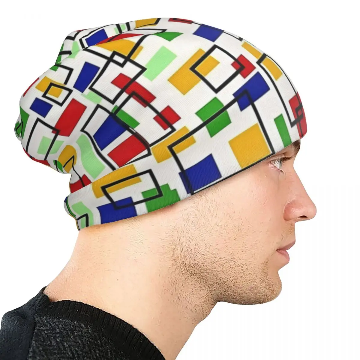 Красочные шапки-бини с принтом Mondrian модные шапки для мужчин и женщин унисекс