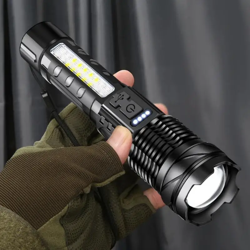 

30W Strong Light LED Flashlight Portable Fast Typ-c Charging Torches Electric Flashlights Household Lamp Built In Battery