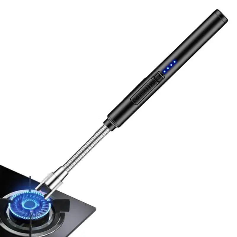 Wind-resistant Usb Rechargeable Lighter Long Rotatable Neck Electric Lighter For Candle Gas Stove