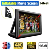 8ft 10ft 14ft inflatable movie outdoor and indoor supports front and rear projection theater projector screen for