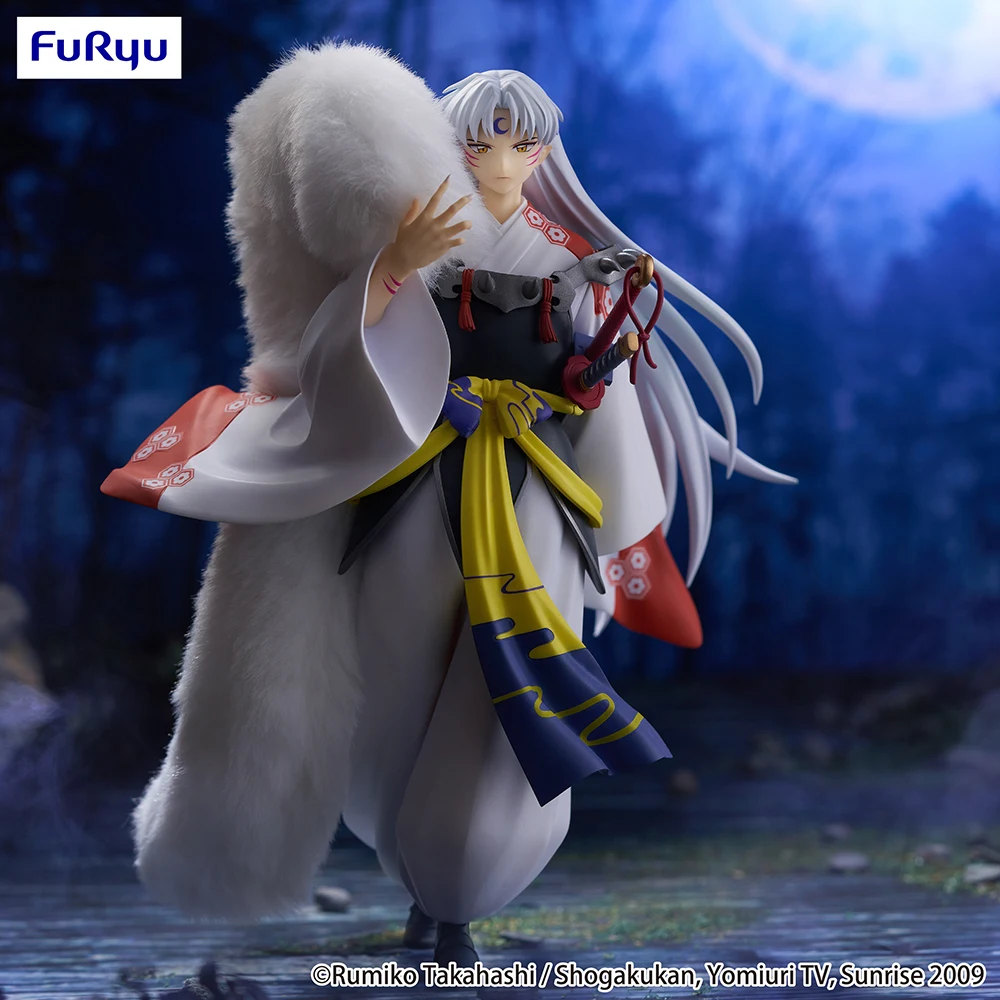Фото Оригинальная фигурка FuRyu Trio-Try-iT Inuyasha Sesshoumaru vol2, аниме, модель из ПВХ, коллекционные игрушки с героями мультфильмов, 17 см, подарок на день рождения №3