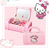 kawaii anime hello kitty handbag music box dancing little girl music boxes toys cute jewelry box bedroom girl kids birthday gift