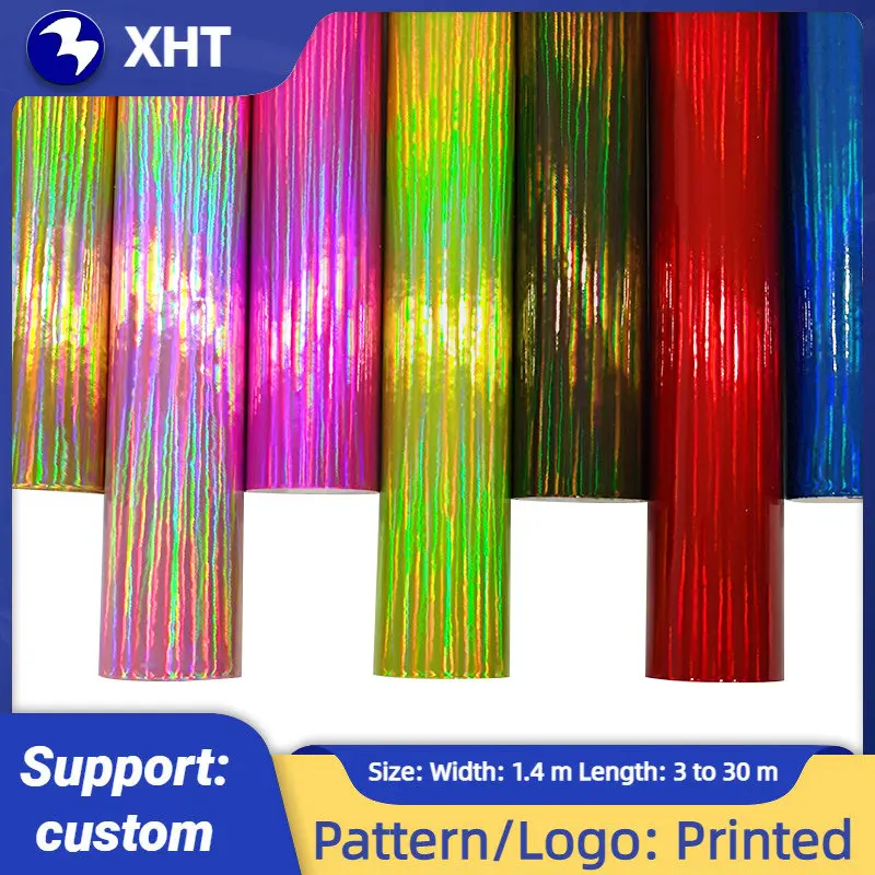 30x135 см голографический цветной зеркальный эффект полиуретановая фольгированная ткань из искусственной кожи для сумки/ремесла/сережек