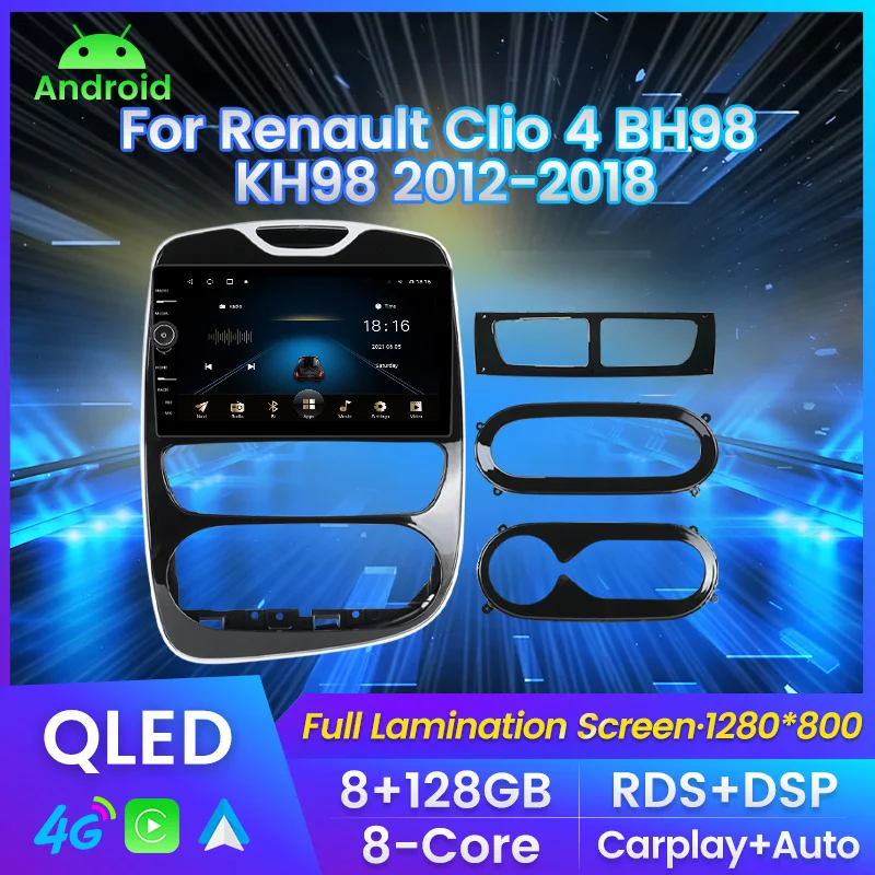 MLOVELIN QLED Android 11 8G 128G для Renault Clio 4 BH98 KH98 2012-2018 GPS Carplay Auto RDS Универсальный Автомобильный