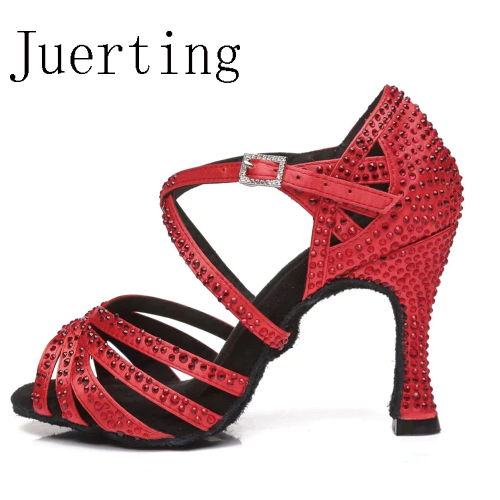 Juerting Latin Cha-cha Ladies Adult salsa modern Jazz Heels Hot diamond soft bottom comfort square ballroom dance