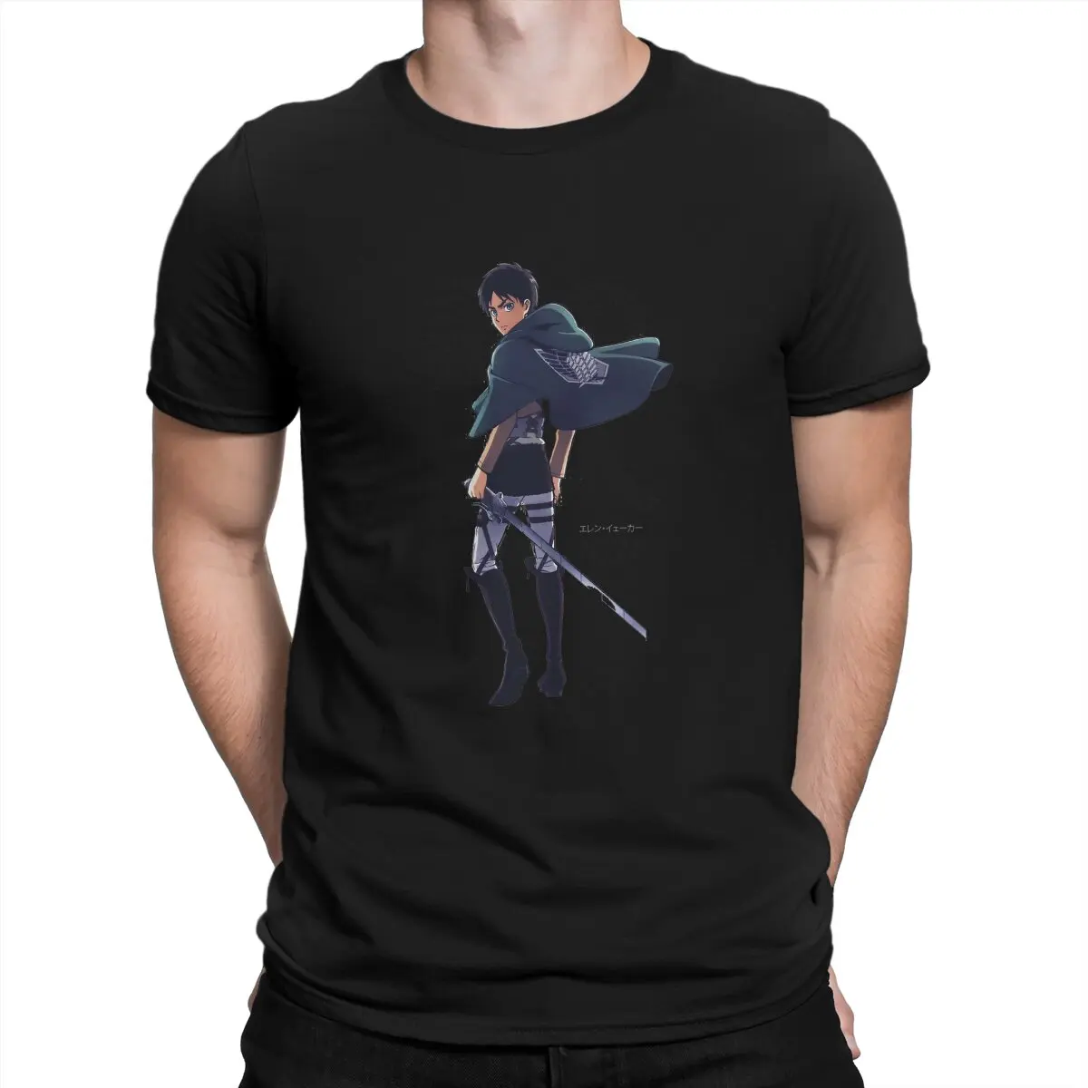 

Attack on Titan Levi Anime Cool Eren Yeager Tshirt Graphic Men Tops Vintage Homme Summer Polyester Short Sleeve Harajuku T Shirt