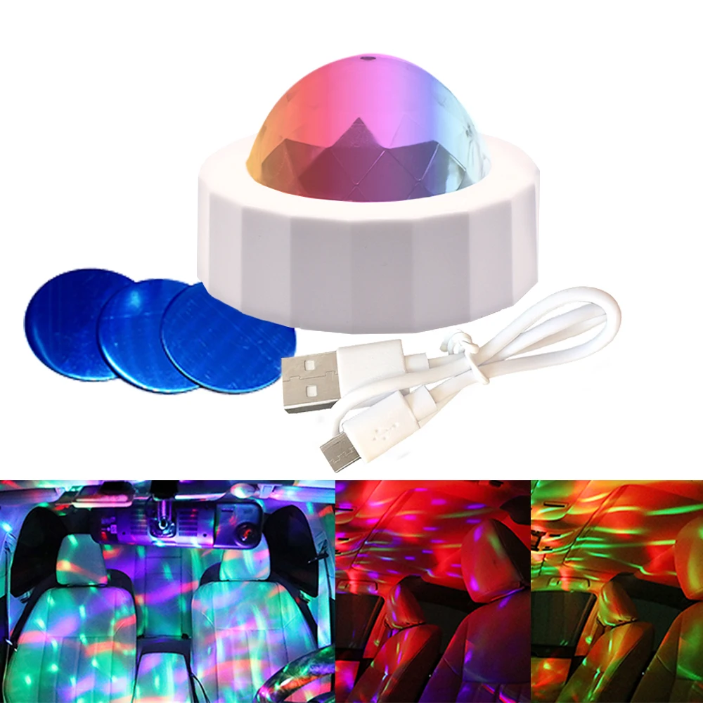 

Car Ambient Light Accessories DJ RGB Colorful Music Sound Led Party Atmosphere Interior Dome Trunk Wall Lamp Welcome Night Light