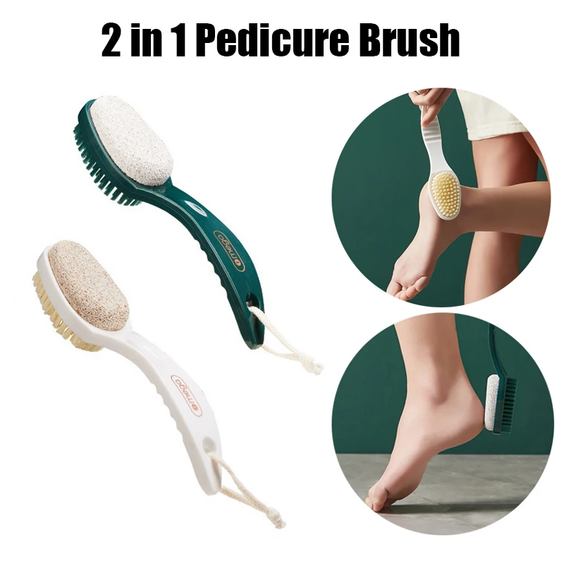 

Bathroom Products Foot Brush Scrubber Exfoliating Dead Skin Foot Calluses Scraping Heel Pedicure Foot Wash Brush 2-in-1 Brush