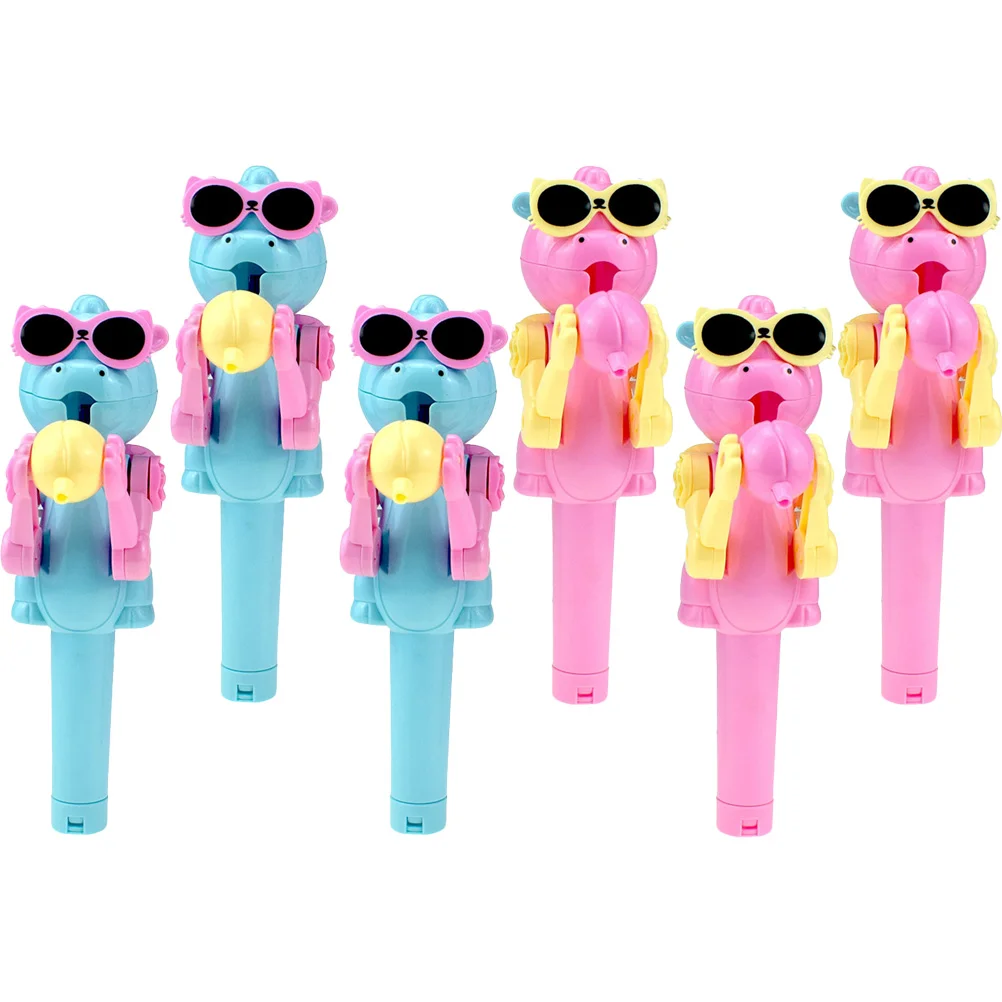 

6 Pcs Lollipop Robot Shooter Novelty Interesting Case Cartoon Small Holders Party Plastic Candy Storage Lovely