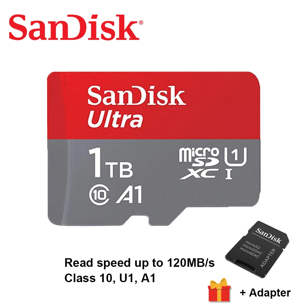 Оригинальная карта памяти SanDisk Ultra Micro SD 1 ТБ 128 ГБ 200 256 64 512 TF флэш-карты стандарта
