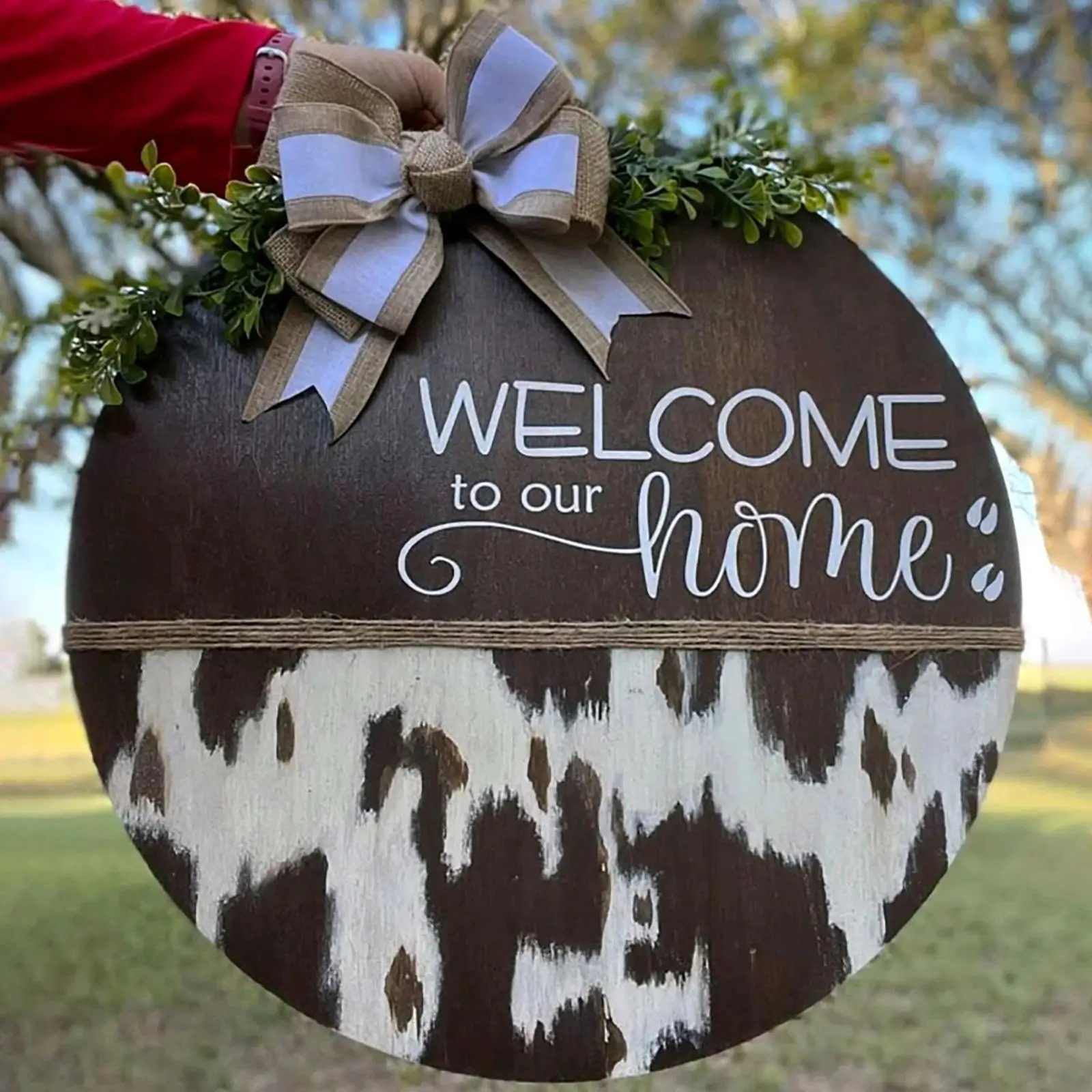 

Welcome Signs Decorative Doorplate Wooden Hanging Signs Sweet Home Family Door Sign for Home Garden Doorway Decoration X7P1