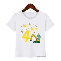 new funny dinosaur excavator t shirt number 2 3 4 5 birthday gift shirt kids boys girls clothes short sleeve baby tops