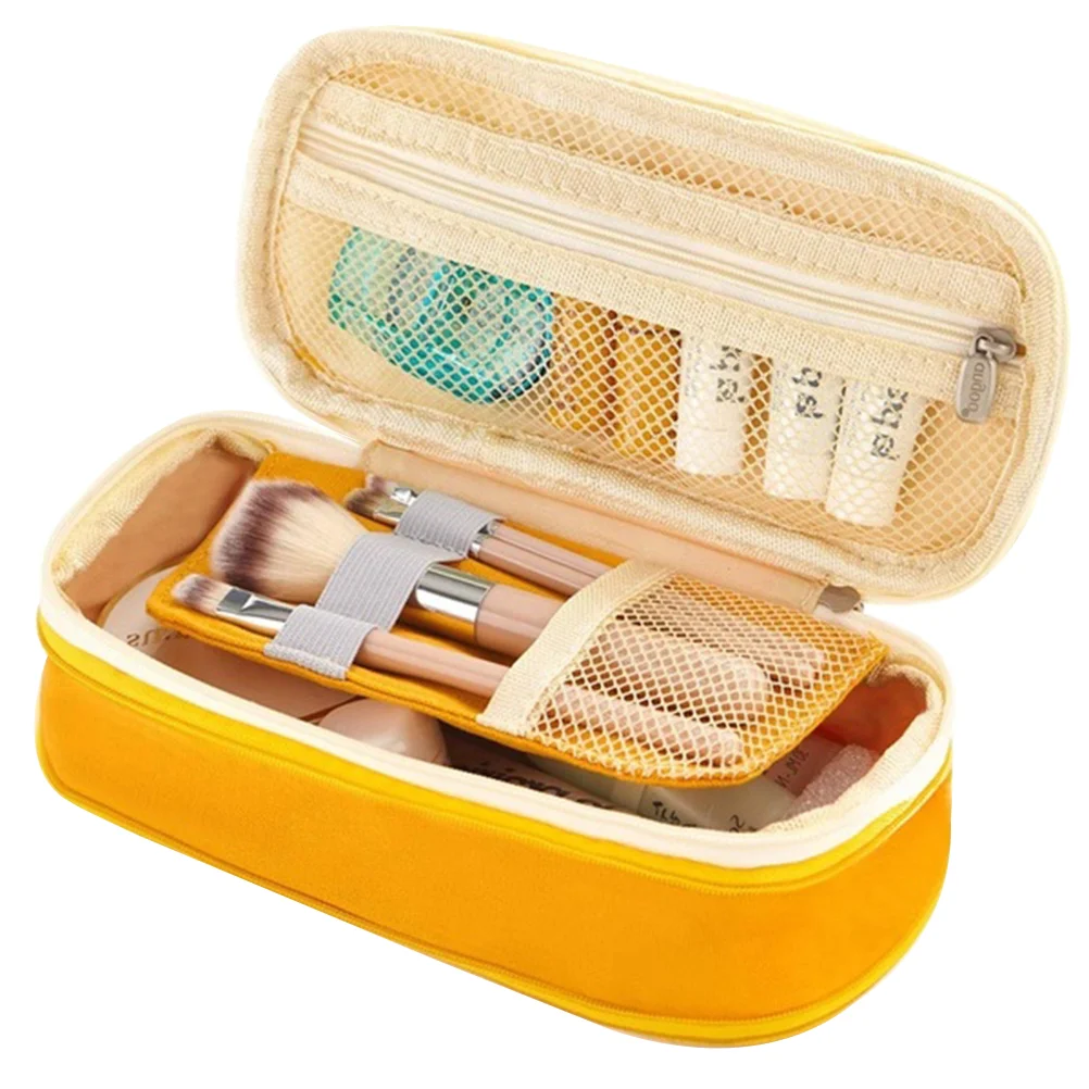 

Simple Case Large Capacity Pen Storage Bag Portable Bag Multi-functional Stationery Holder (Yellow) Organizer