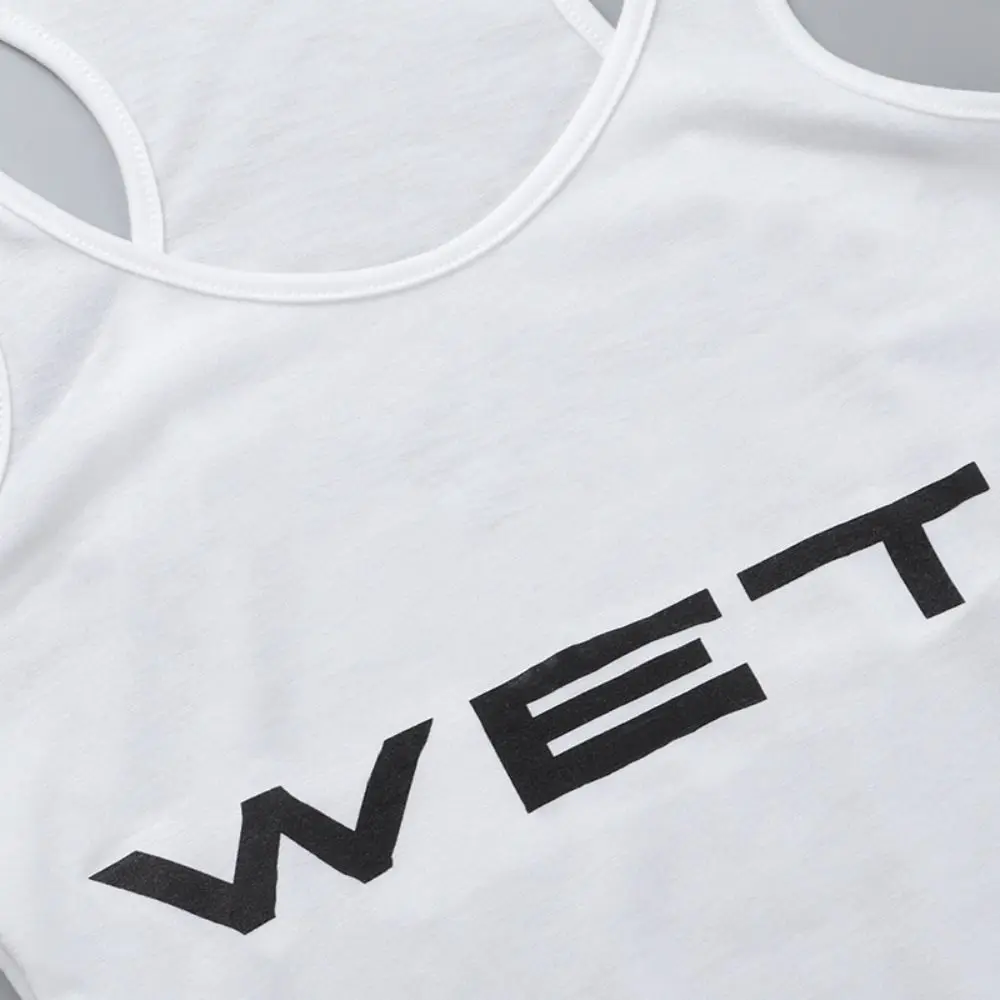 Модный облегающий комбинезон с буквенным принтом шорты U-образным вырезом