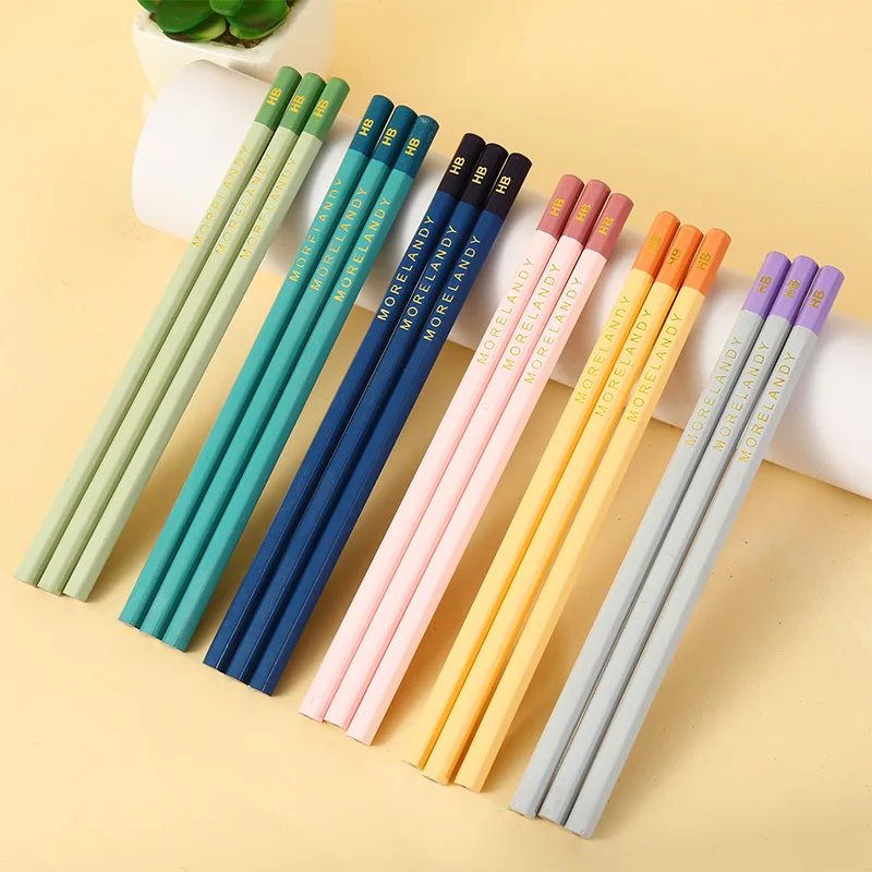 

30pcs HB Wooden Lead Pencils Morandi Hexagon Pencil For Kids Gifts School Office Supplies Novelty Stationery
