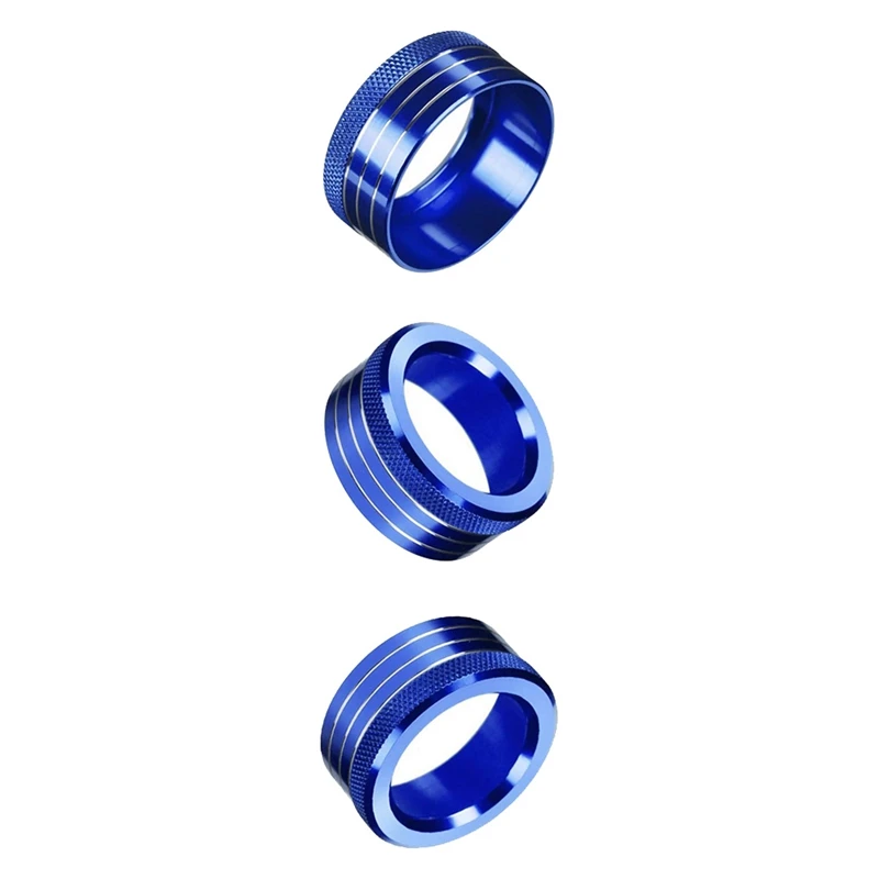 

3Pcs Car Center Console Air AC Knob Volume Rings Trim Cover Button For Subaru BRZ Toyota 86 GT86 2013-2020 Kits Blue