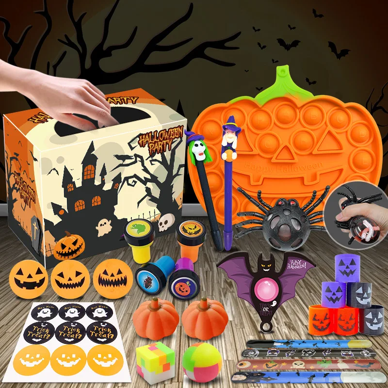 

Halloween Party Game Toy Haloween Game Gift Blind Box Cute Cartoon Pumpkin Bat Spider Witch Ghost 2022 Halloween Toys Kids Favor