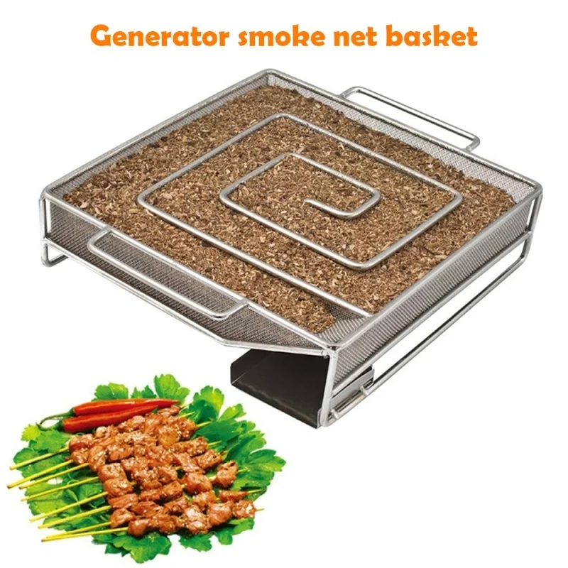 

Barbecue Cold Smoke Generator for BBQ Grill or Smoker Wood Dust Hot and Cold Smoking Salmon Meat Burn Stainless Cooking Bbq Tool