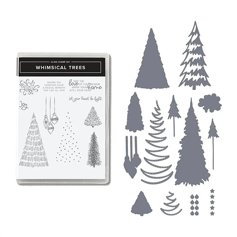 

Christmas Clear Stamps Cutting Dies For DIY Scrapbooking Cards Photo Album Paper Card Craft Supplies 5403