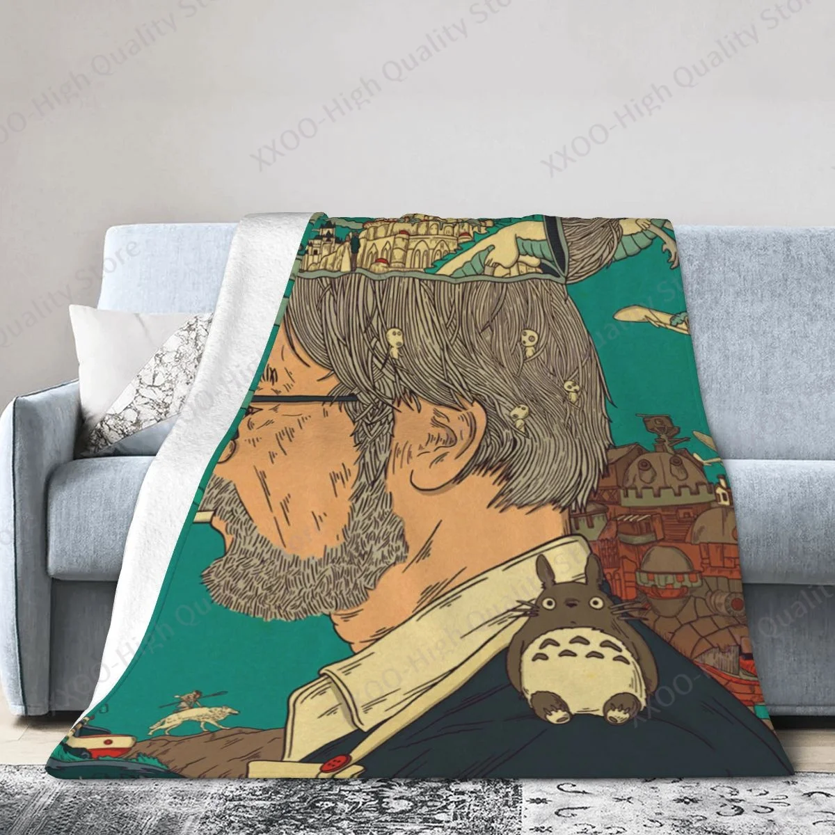 

Одеяло Hayao Miyazaki аниме Totoro Spirited Away - 3d для дивана и кровати, супермягкое теплое тонкое шерстяное уютное плюшевое одеяло, Фланелевое Флисовое о...