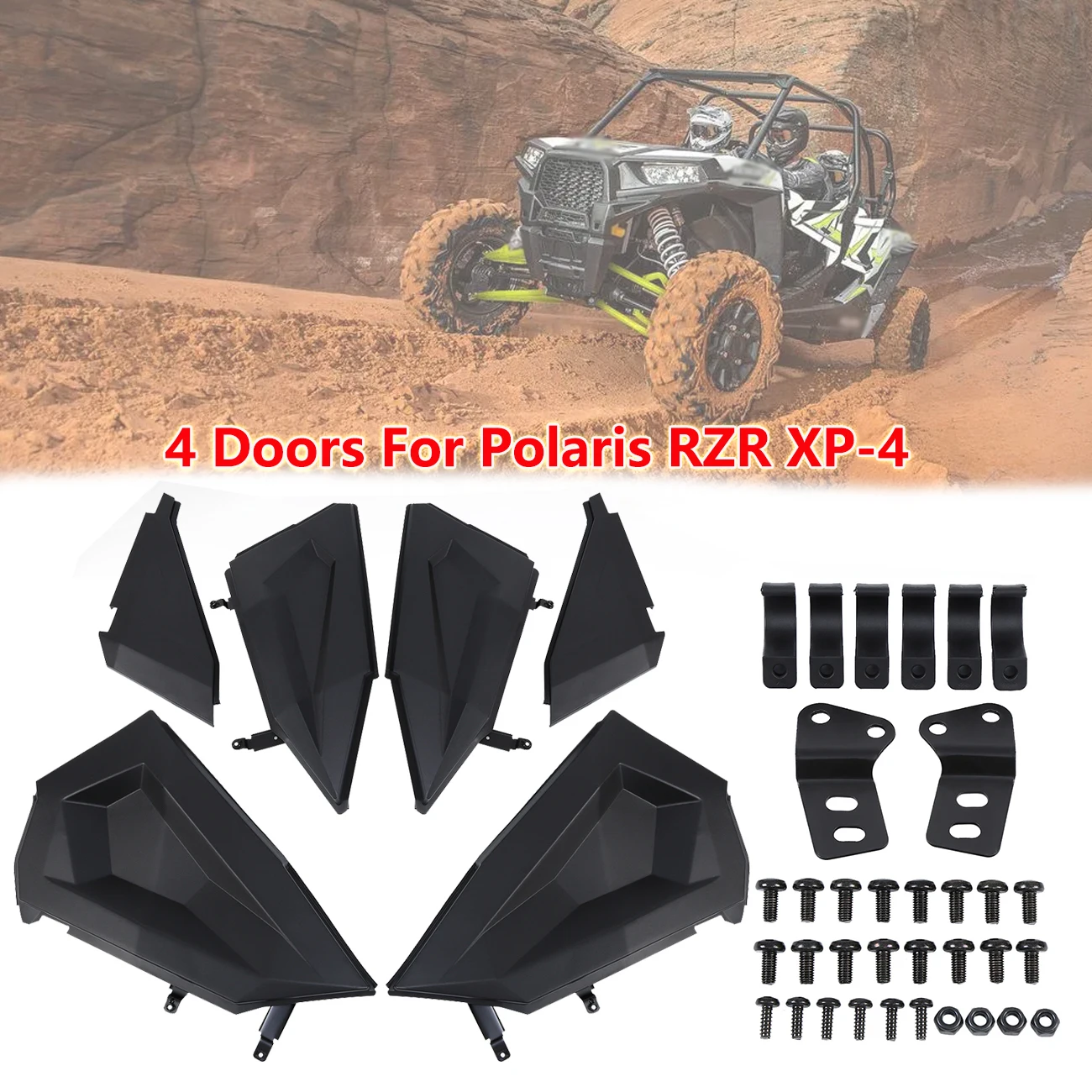 

Samger Black Lower Door Panel Inserts Easy To Install w/ Metal Frame For Polaris RZR 900 1000 XP S Turbo 2014-2020
