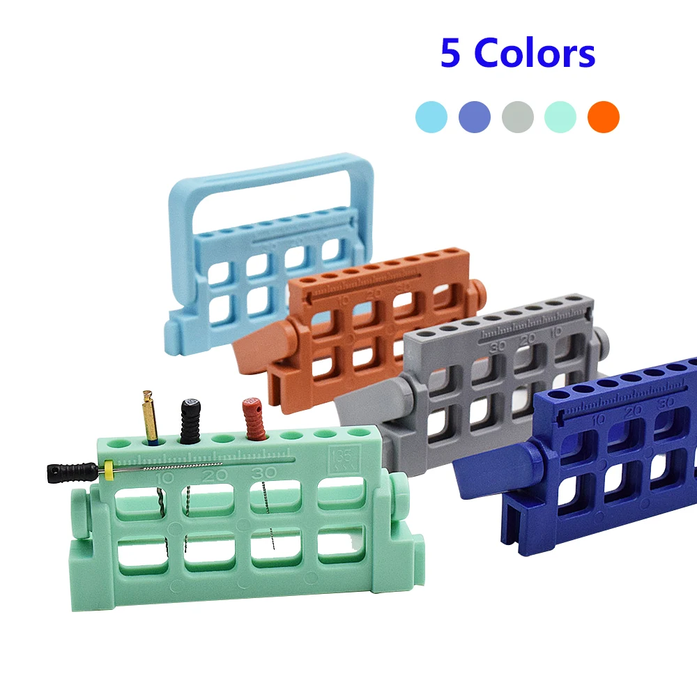 

5 pcs Dental 8 Hole Plastic Holder Plastic Stand Root Canal File Holder Plastic Endo Measuring Instrument