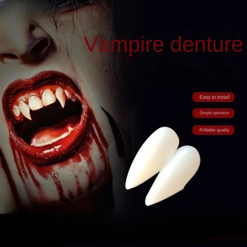 

Vampire Teeth Zombie Fangs reality Halloween Props Apparel Accessories DIY Solid Denture Adhesive Cosplay Masquerade Decoration