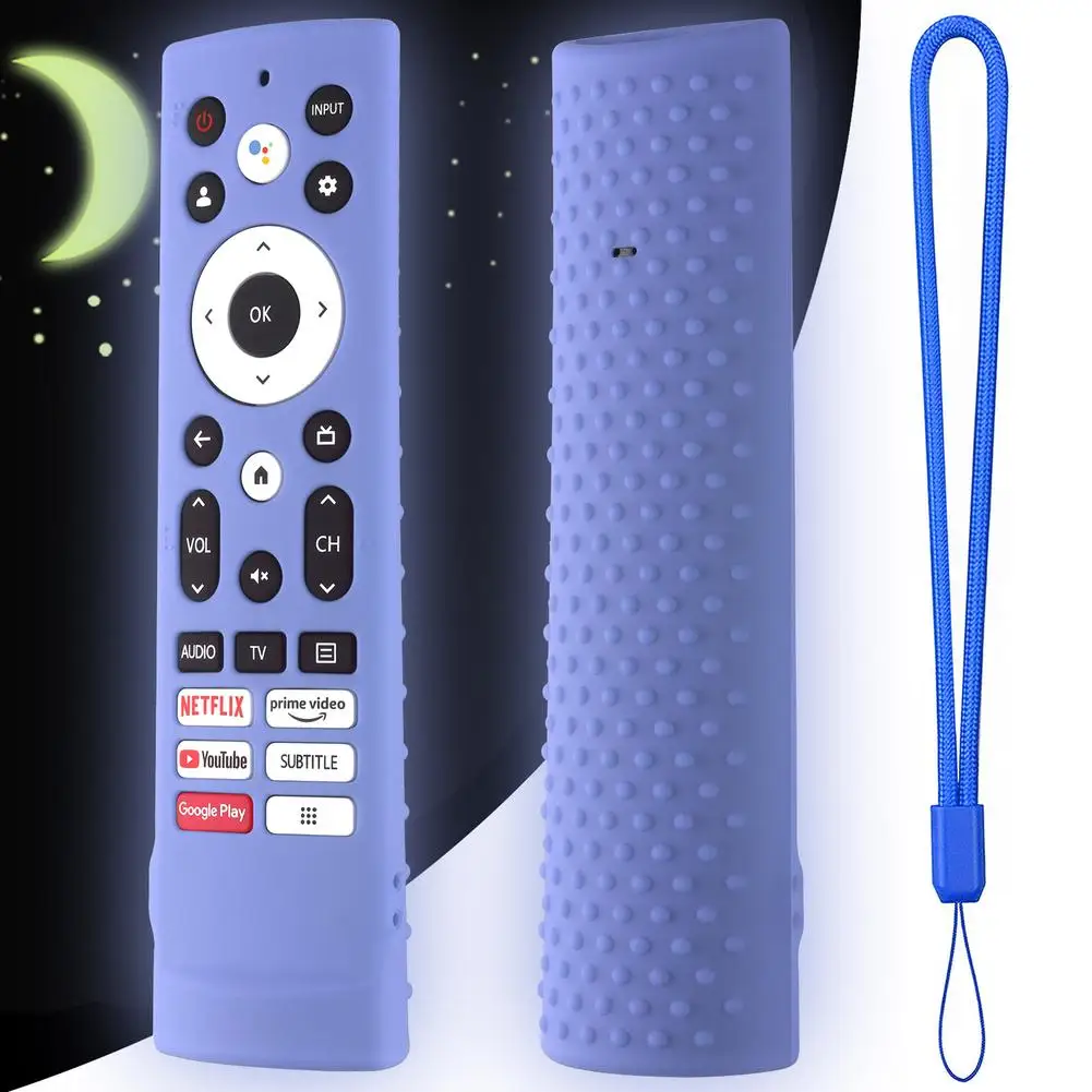 

Silicone Case Compatible For Hisense ERF3V90H 100L5G-DLT100B Tv Remote Dust-proof Cover Sleeve With Lanyard