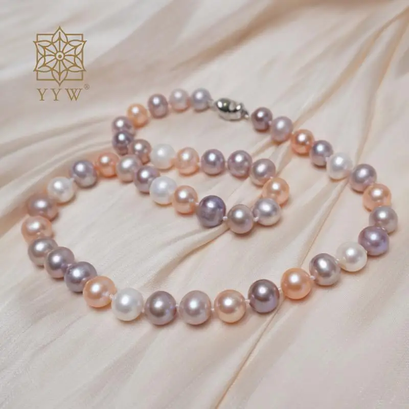 Ожерелье-чокер с пресноводным жемчугом 2023 роскошная многоцветная цепочка длиной