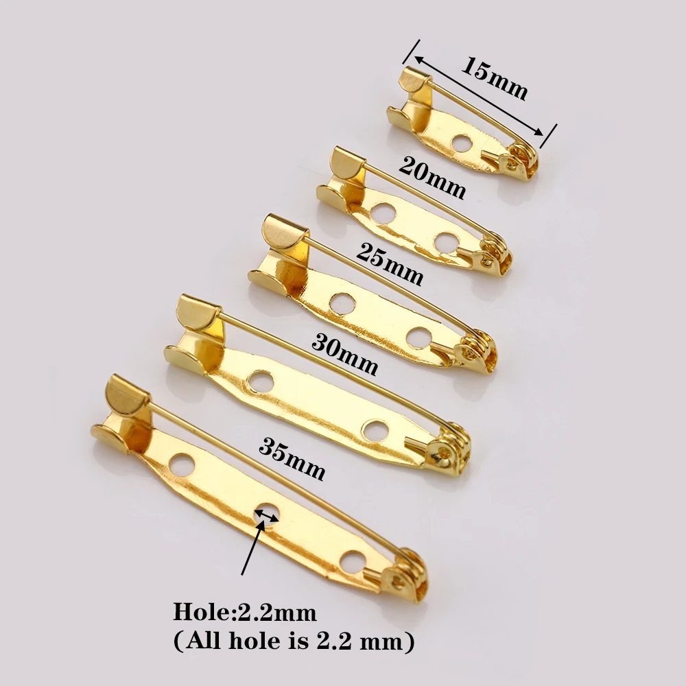 50pcs Colorful Brooch Pin Clip Base Lapel Pins Back Blank Basing for DIY Jewelry Making Accessories Wholesale 15 20 25 30 35mm