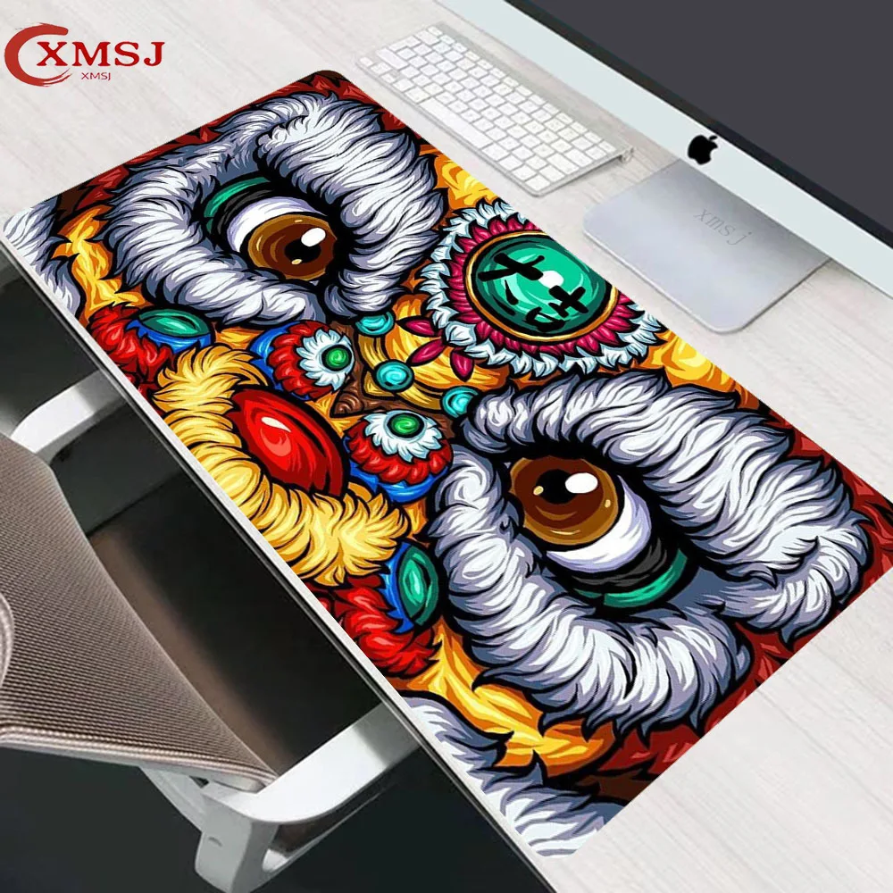 

Chinese style lion dance mouse pad office large game accessories mouse pad XXL carpet notebook keyboard mouse pad table pad LOL