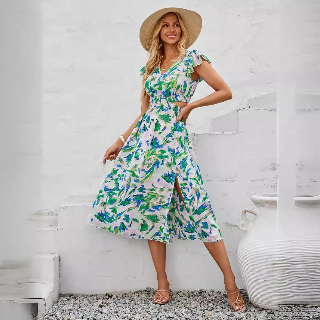 Женское Повседневное платье в европейском и американском стиле маленькое летнее