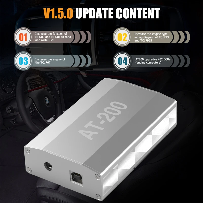 ECU Программатор AT-200 AT200 V1.8.0 с поддержкой MSV90 MSD85 MSD87 B48