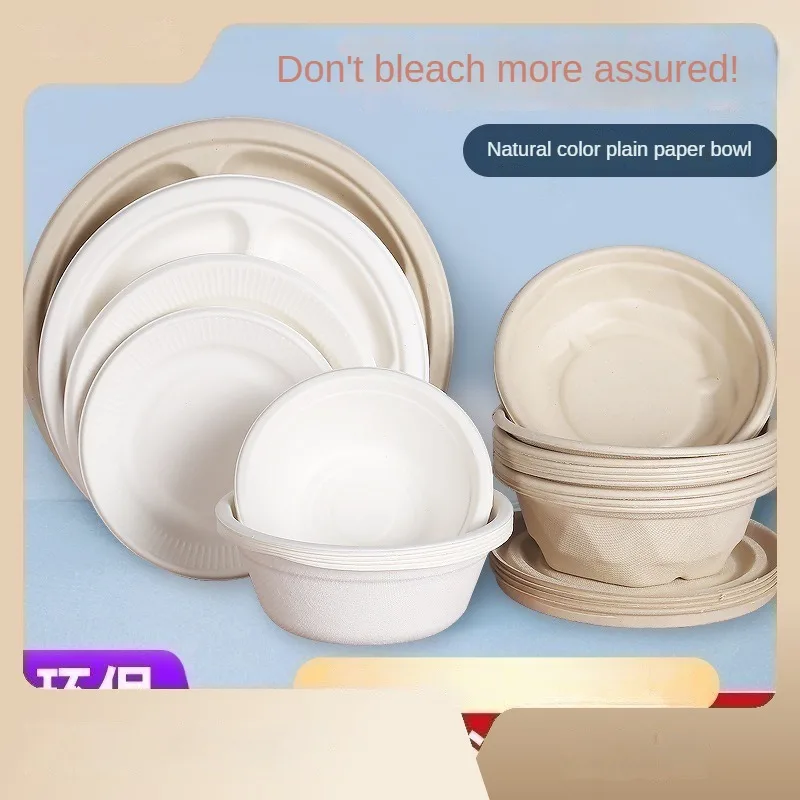 

100PCS/Lot 6"-8'' Disposable Party Food Paper Plates Degradable Plates Barbecue Outdoor Wedding Birthday Cake Party Supplies