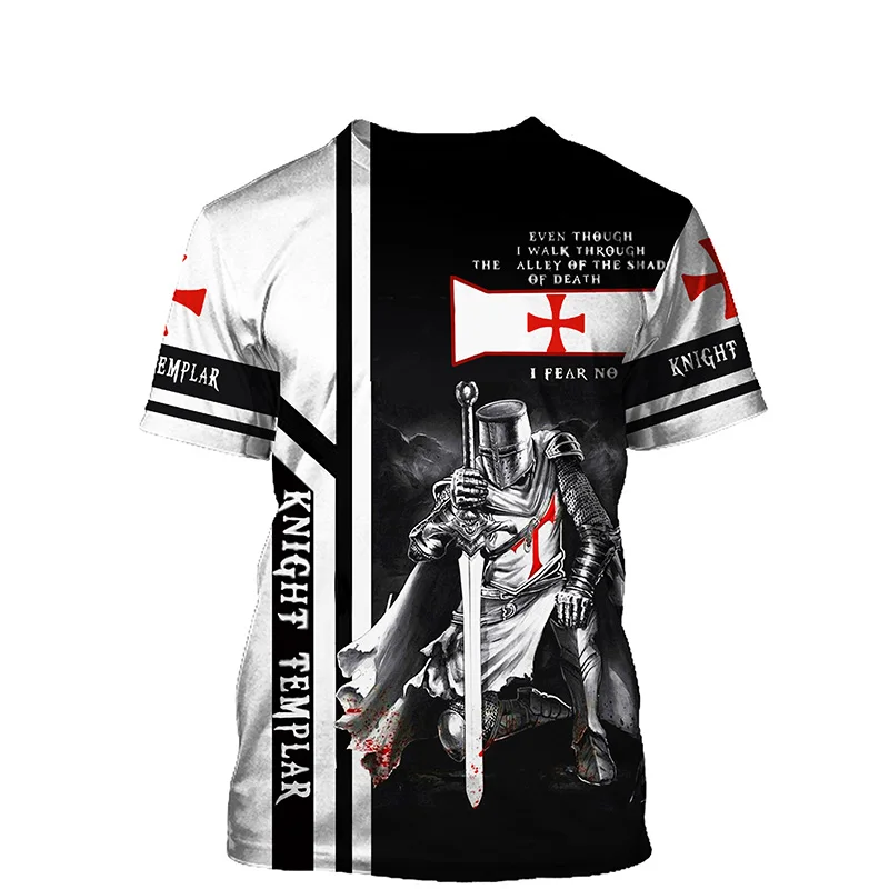 

T-Shirt manches courtes col rond pour homme, estival et décontracté, à la mode, Style Templar knight, 6XL, 2021