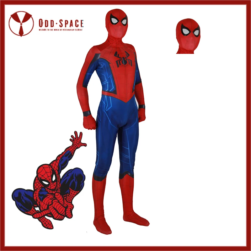 

Superhero Spidermans Halloween Cosplay Costume Peter Parkar Unisex Tights Suit Full Set Adult Kids Props Boys Male Party Gift