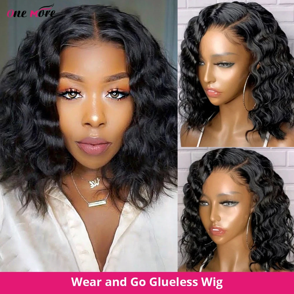 Short Bob Wig Lace Front Human Hair Wigs 13x4 Glueless Wig Human Hair Ready To Wear Pre Cut Deep Wave Lace Front Wigs Preplucked