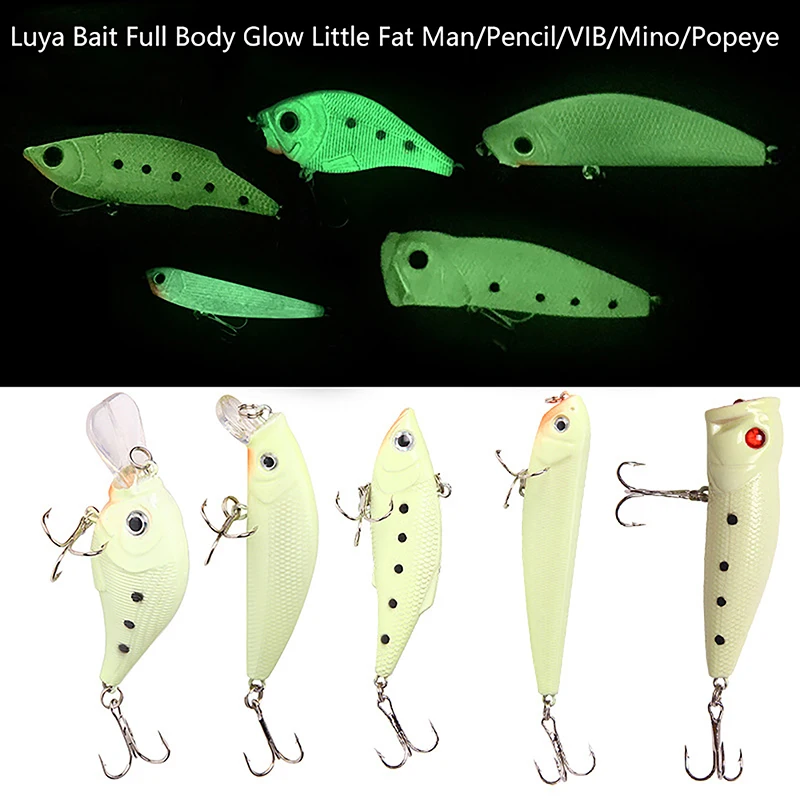 

LUYA Bait 3D Luminous Night Fishing Bait 7.6g-10.3g Bass Minnow Lures With Treble Hooks Artificial Crankbaits Pike Carp Pesca