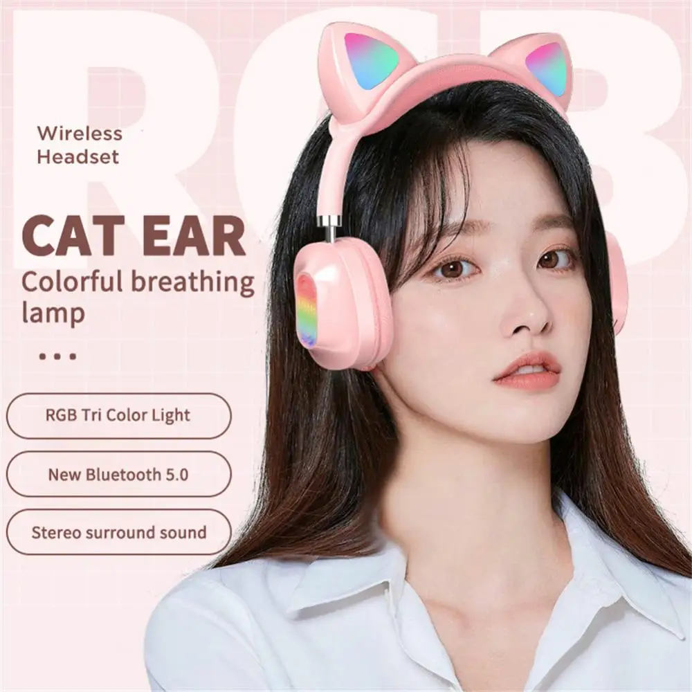 

Hifi Stereo Cat Ear Headsets Lighter Weight Wireless Bluetooth Headphone Tws 400mah Wireless Headphone Bluetooth Earphone