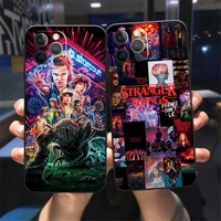 stranger things case for iphone 11 12 13 pro max black cover for iphone xr 8 7 plus x xs max se 2020 1213 mini soft tpu case
