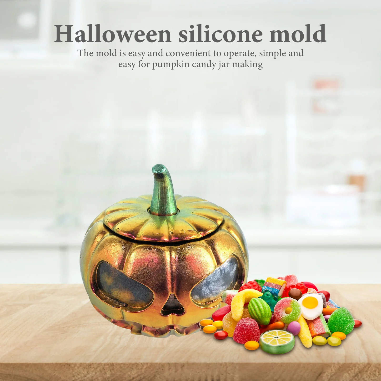 1 Set Halloween Epoxy Mold Silicone Making Mold Halloween Making Mold Pumpkin Jar Mold for DIY