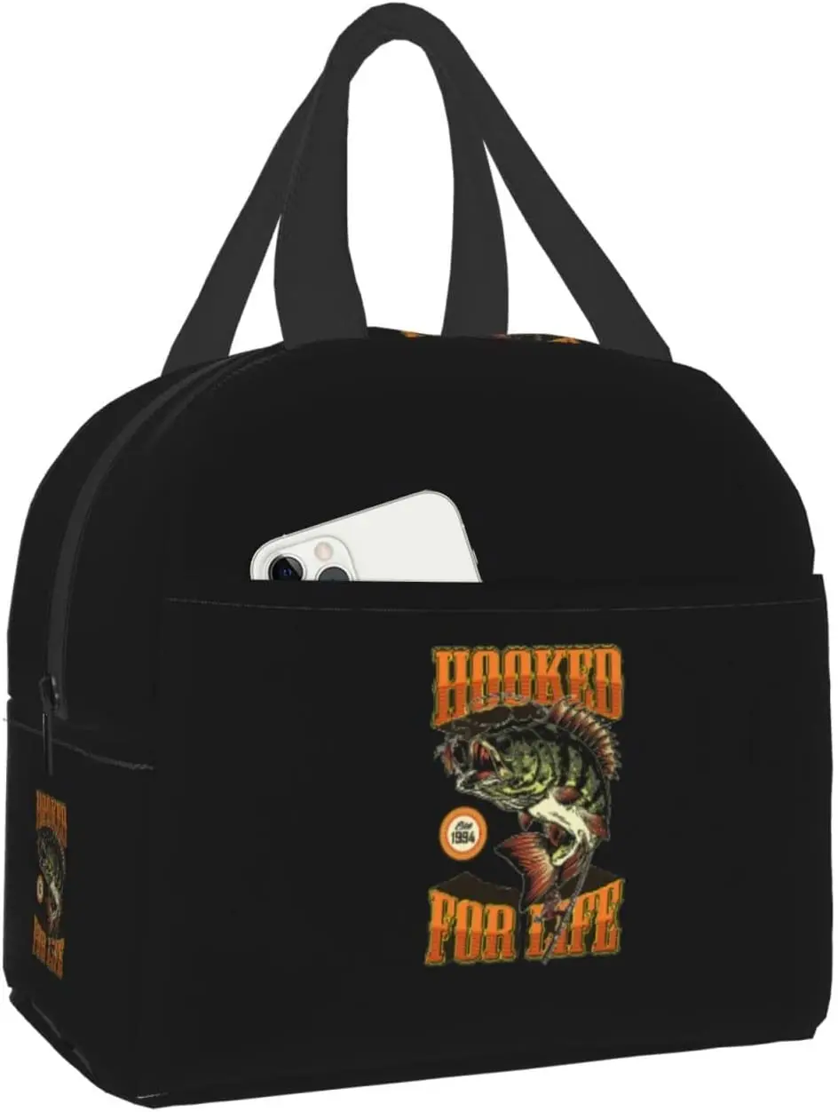 

Bass Fishing 10 Lunch Bag Small Durable Insulated Lunch Box Reusable Adult Tote Bag Lunch Bag For Men Women And Adults