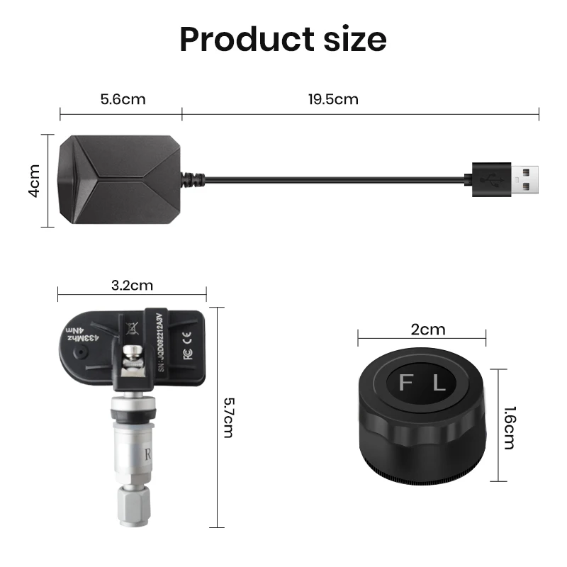 Цифровая система контроля давления в шинах Junsun TPMS с USB-подключением для автомобильной навигации (art.: 3920da2a44cb0) - 3920da2a44cb0