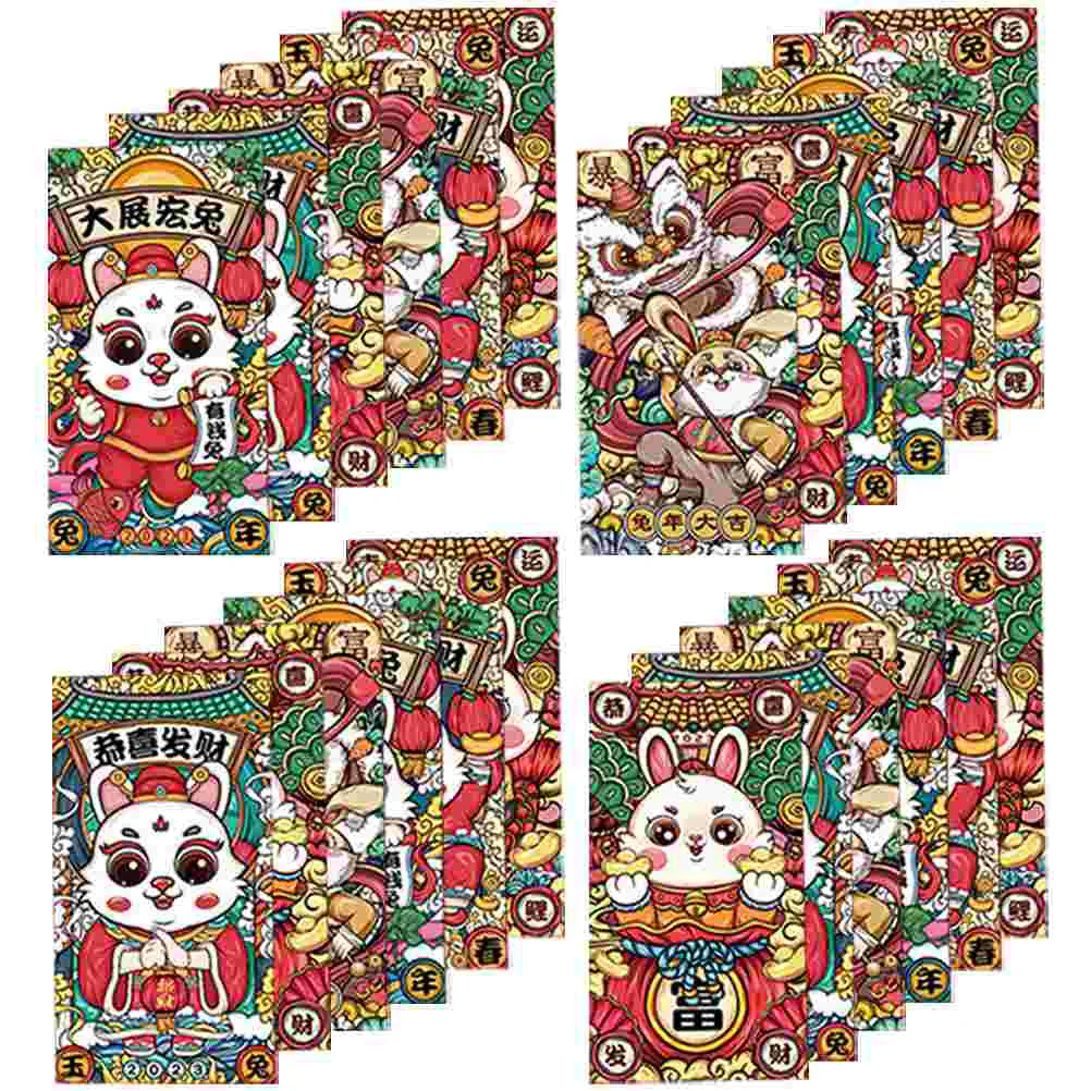 

Money Red Envelopes Year Rabbit Packet New Bao Hong Festival Chinese Wedding Pockets Spring Luck Packets Cash Bunny Pouch Favors