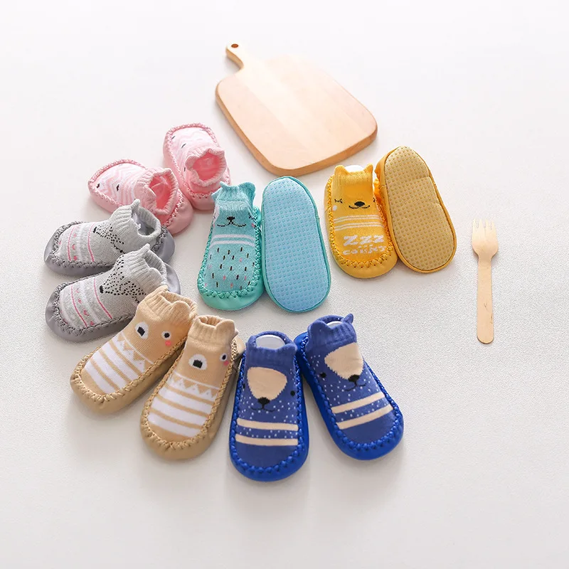 

Kids Newborn with Rubber Soles Anti Slip Shoes for Children Boy Infant Baby Girl Toddlers Cartoon Indoor Dispensing Floor Socks