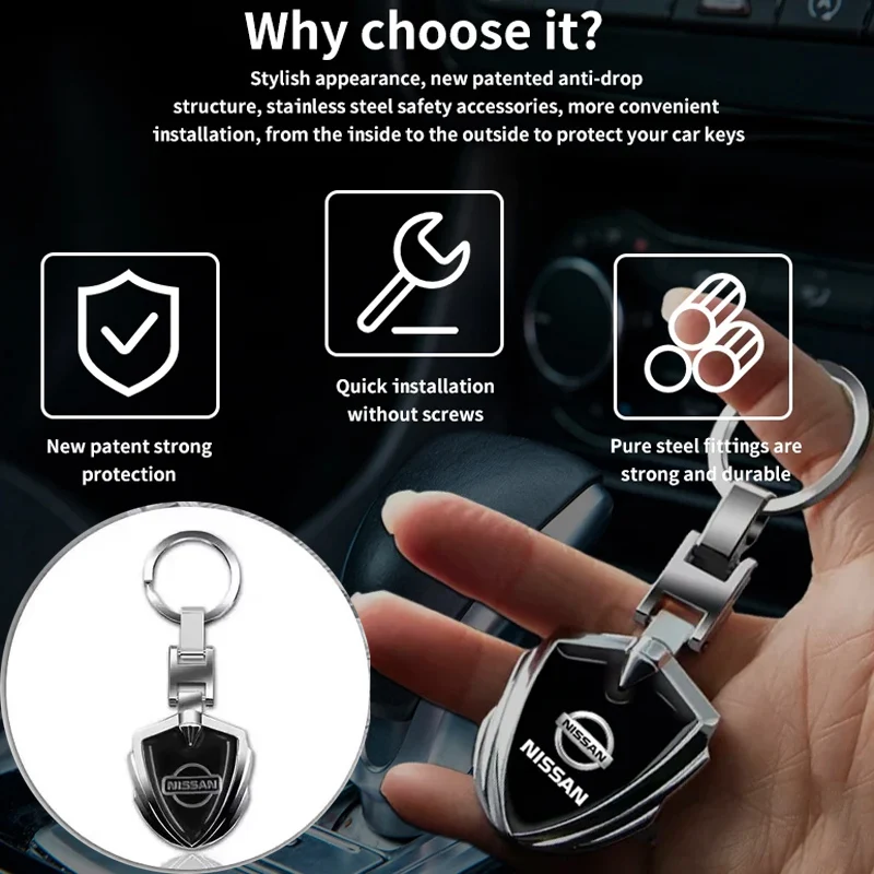 Фото Держатель для автомобильных ключей Nissan, брелок-подвеска для Tiida, Sentra, Teana, X-Trail T30, T32, Almera, Qashqai J10, J11, Leaf, Juke №4