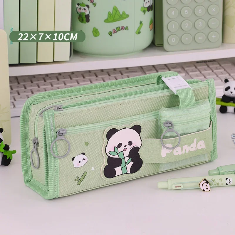 

Пенал тканевый Оксфорд большой емкости с пандой и капибарой