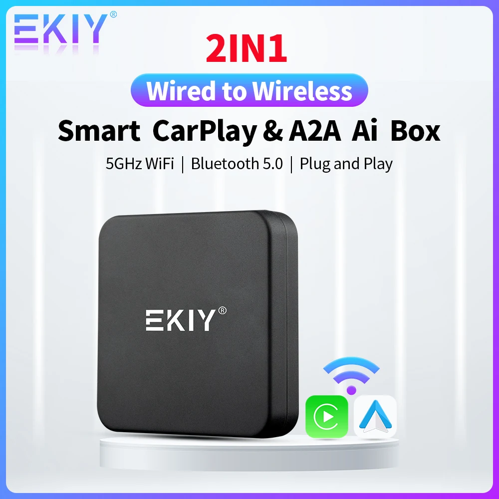 EKIY Mini Carplay Smart Box беспроводной Android авто адаптер Apple Dongle Plug and Play для Volkswagen Toyota Peugeot